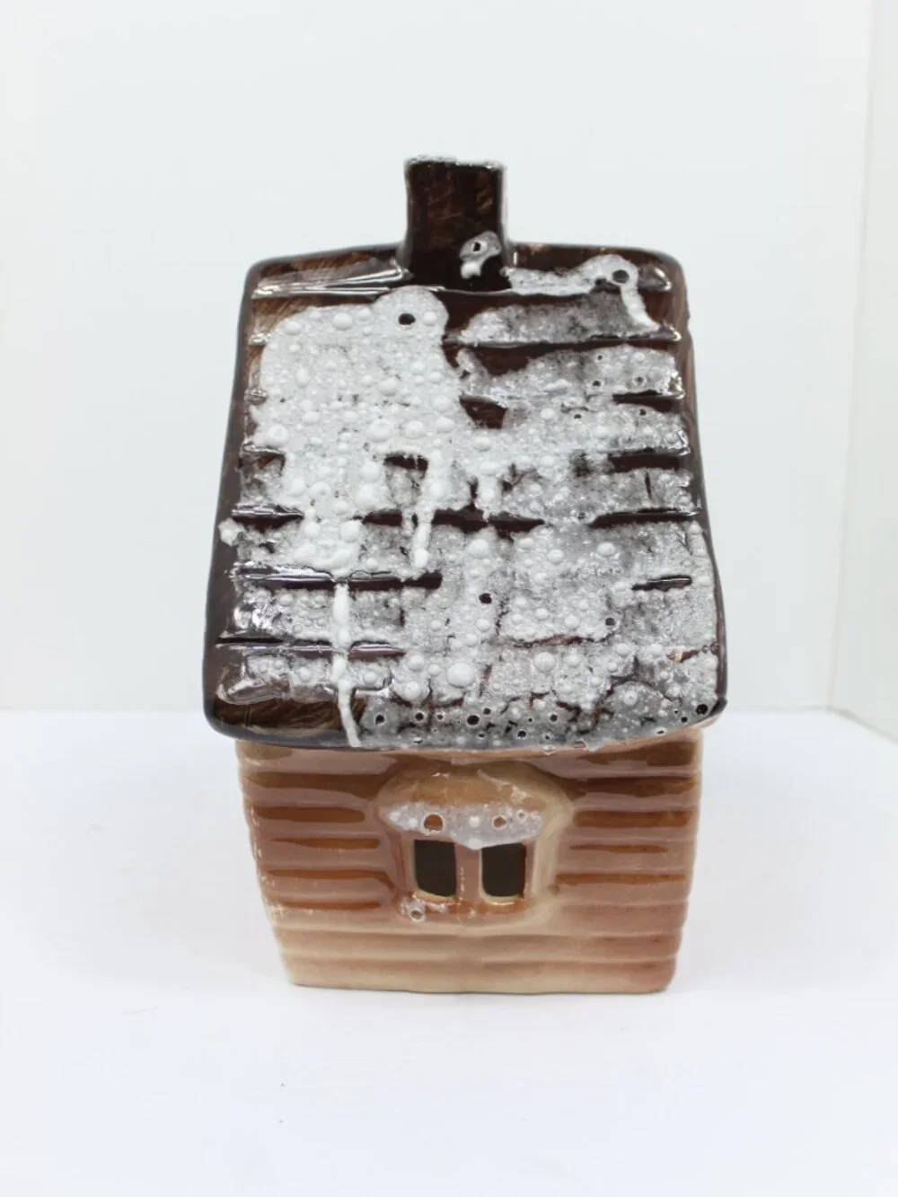 Christmas Inspirations Trim N Glo Ceramic Cabin House & Tree Only Vintage As-Is